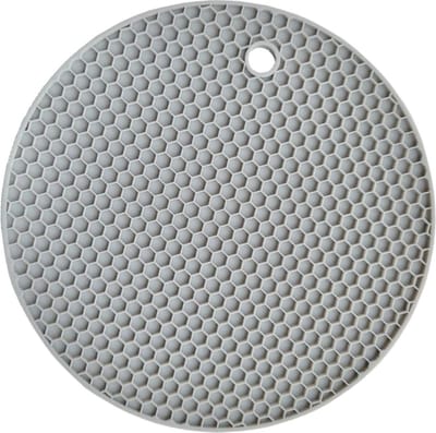 Fako - Pannenonderzetter Hittebestendig - Onderzetter Voor Pannen - Siliconen Mat - Potopener - 18cm - Rond - Lichtgrijs