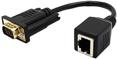 VGA naar RJ45 Adapter - Netwerkkabel Connector - Beeld Verlengen - Hoge snelheid - 17 x 4 x 2 cm