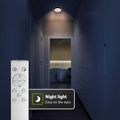 LED Plafondlamp wit - IP44 waterdicht - 24 Watt 2600 lumen (108lm/w) - CCT lichtkleur instelbaar (3000K, 4000K & 6500K) - Incl. Afstandsbediening - Ø35 cm - LED Plafondlamp