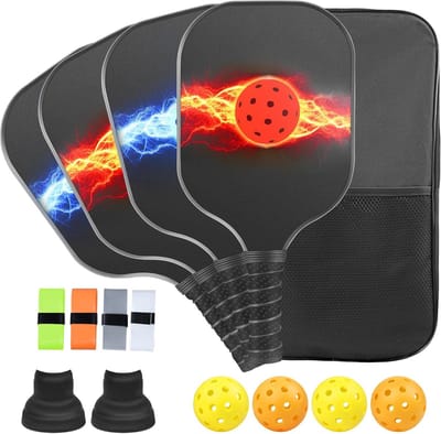 Pickleball Rackets Set van 2 - Glasvezel Paddles voor Optimale Controle en Kracht