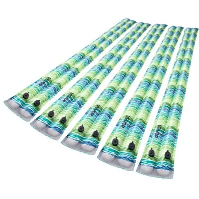 VEVOR zwembadgewichtzakken, set van 5 (240x30 cm), 0,3 mm dikke PVC-waterzakken met reflecterende strips en lekvrije schroefsluiting, voor het vastzetten van zwembadafdekkingen in de winter, groen