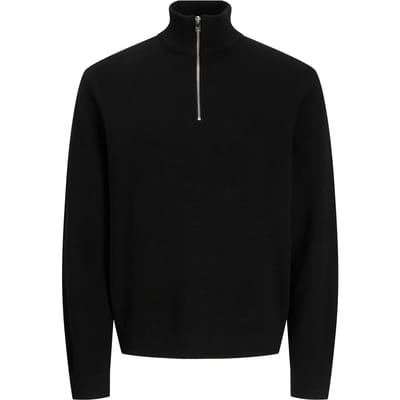 Jack & Jones Trui Jprblamilano Stitch Knit Half Zip S 12259664 Black Mannen Maat - XXL