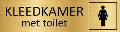 CombiCraft deurbordje Dames kleedkamer met toilet in goud met tape - 165 x 45 mm