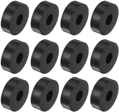 Set van 12 Rubber Tussenschotjes, 10 x 10 x 30 mm, Vibrationdempers voor Huishoudelijke Accessoires, Auto's en Boten, Neopreen, Zwart, Geluidsisolatie en Schokabsorptie
