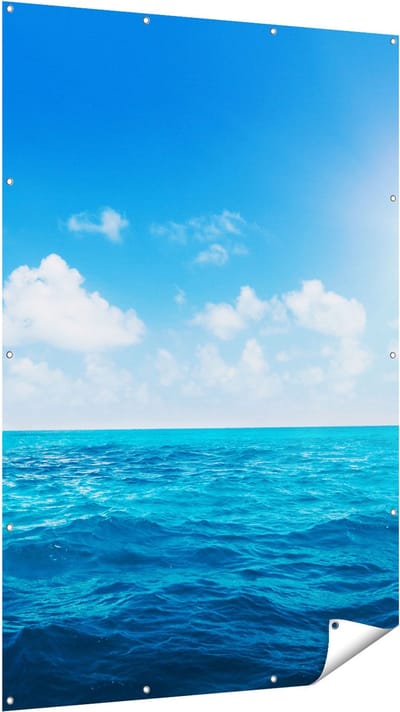 Gards Tuinposter Water Midden op Zee met Zonneschijn - 120x180 cm - Tuindoek - Tuindecoratie - Wanddecoratie buiten - Tuinschilderij