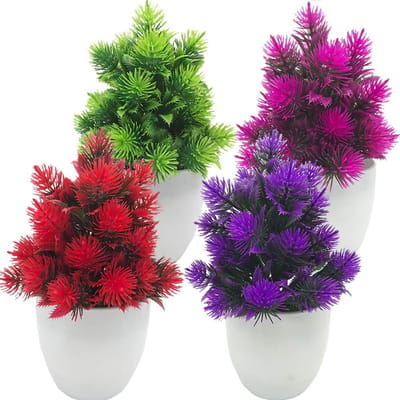 Jhubersproducts - Kunstplanten - Mini Nep Plant - Weerbestendig - 4 Pak - Decoratie voor Woonkamer en Balkon - Kunstplanten voor Binnen en Buiten