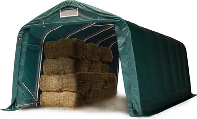 Stabiele weidetent 3,3x7,2 m PVC-zeil 2300N weidetent onderdak, voor betonondergrond, groen