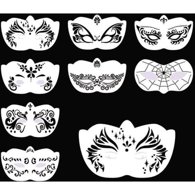 Creatieve Herbruikbare Gezichtsschilderij Templates Uitgesneden Hand Schilderen Lichaamskunst Verf Stencils Decoratief Eenvoudig Gebruik DIY Make-up Gereedschap Feest gray