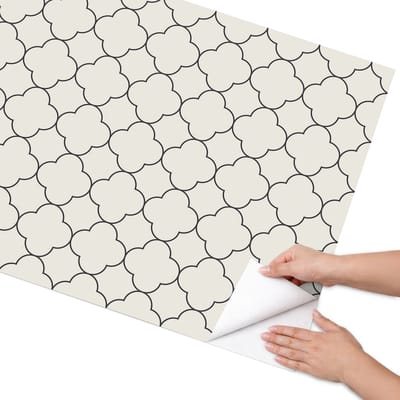 Coloray Meubel Wrap Folie - Romig Meubelfolie - 75x150 cm - Plakfolie Meubels Geometrisch patroon - Decoratiefolie Zelfklevend - Geometrische Meubelfolie - Meubelfolie Zelfklevend - Badkamer decoratie - Achtergronden en patronen