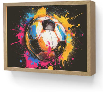 Wandlamp 40x30 cm - Oplaadbaar - Graffiti - Sport - Voetbal - Verf - Bal - Wandlampen binnen woonkamer - Slaapkamer lamp - Decoratieve nachtlamp - Vloerlamp draadloos