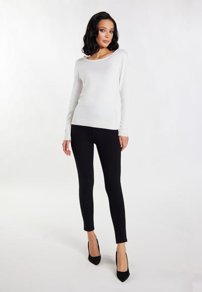 Faina Gebreide trui Dames wolwit