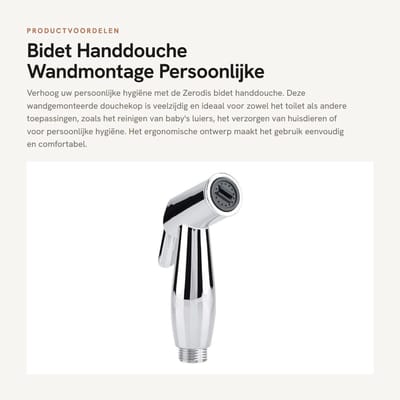 Dailygoods- Bidet Handdouche Ergonomisch - Bidet Sproeier - Toilet Spray - Persoonlijke Hygiëne - Duurzaam ABS - Krachtige Sprayfunctie - Toilet Sprayer