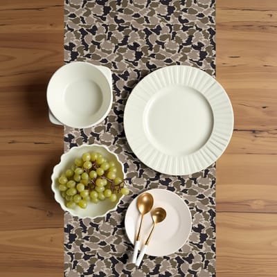 ABAKUHAUS Tarn-tafelloper – Spots Warme Taupe Sepia – 40x225 cm