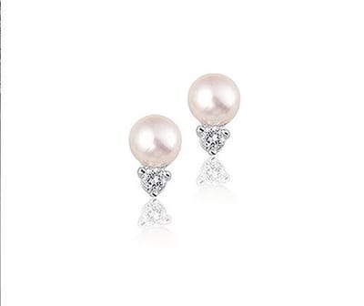 Montebello Oorbellen Zoë - 925 Zilver Gerhodineerd - Parel - 6x10mm