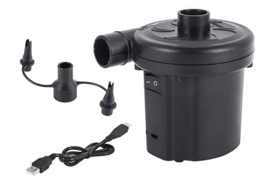 THAR Elektrische Luchtpomp 85W – USB Oplaadbaar – Met 3 Opzetstukken – Voor Luchtbedden, Zwembanden, Speelgoed en Vacuumzakken – Compact, Krachtig en Draagbaar