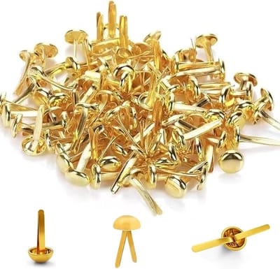 200 Stuks Gouden Open Mond Verkoop - Ronde Papierkunst Doe-Het-Zelf Gespen voor Ambachten, Kantoorartikelen en Creatieve Projecten