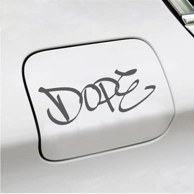 Bumpersticker - Dope - 7 X 18 - Antraciet