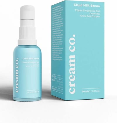 Cream co. Serum Cloud Milk - Hydraterende Verzachtende barriere Herstellend 8 soorten Hyaluronzuur Ceramide-Aminozuur Serum Gevoelige huid Dag en/of Nacht 30 ml