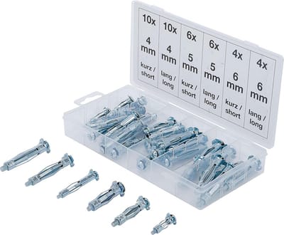 Assortiment spreid- en ankerpluggen, verzinkt, 40-delig, maten 4-5-6 mm