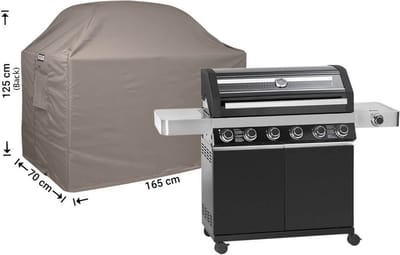 Raffles Covers BBQ hoes - 165 x 70 H: 125 cm - RBBQ165 - Waterdicht - Ademend - UV-bestendig - Elastisch rijgkoord - Beschermhoes tuinmeubelen