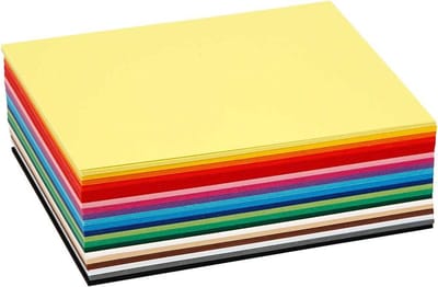 Gekleurd Karton, A6, vel 105x148 mm, 180 gr, diverse kleuren, 120 div vellen | Knutselkarton