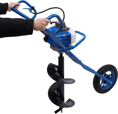 Krachtige 63CC 3PK Benzine Aardboor met 11" Bit - Ideaal voor Post Holes, Tuinieren en Grondwerken