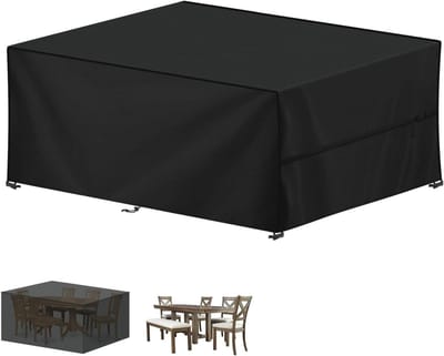 Tuinmeubelhoes Rechthoekig - Terrasmeubelhoes Waterdicht - Meubels Beschermen - 3-voudig Windproof Design - 230x165x80cm - Zwart