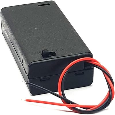 Batterij Houder - Batterij Box - Stroomvoorziening Maken - Met Aan/Uit Schakelaar - 2 AA Slots - Zwart