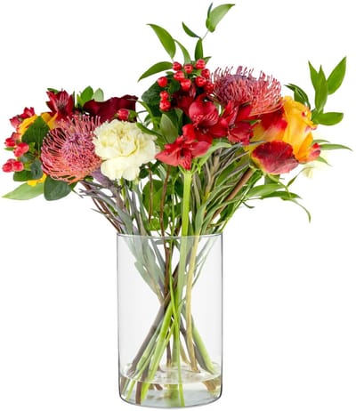 Dailygoods- Bloemenvaas Grote Capaciteit - Glazen Cilindervaas - Decoratieve Vaas - Hoge Vaas - Ø 13,5 cm - Hoogte 21,5 cm - Inhoud 2800 ml