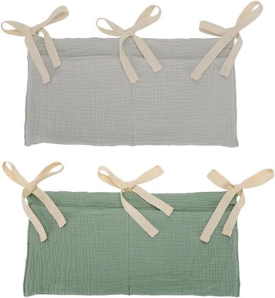 Baby Boxopbergtas - 2 stuks 20*39cm - Baby Boxzak - Boxopberger - Boxopbergzak - Luiertas Organizer Box - Hydrofiel Katoen - Boxzak Organiser voor Ledikant, Peuterbed & Kinderkamer - Opbergzak voor Speelgoed, Knuffels & Kleertjes