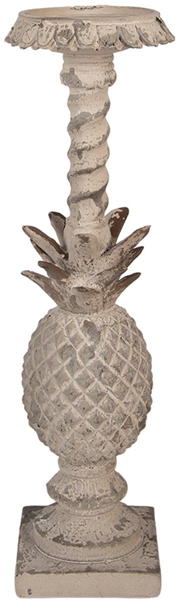 Clayre & Eef Kandelaar 11x11x41 cm Beige Keramisch materiaal