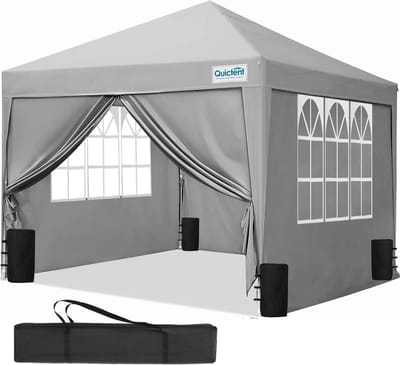 Vouwbare Partytent - Tuinpaviljoen Tent - Feesten Markt - Waterdicht Inclusief Panelen - 2 x 2 Meter - Grijs