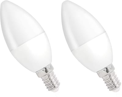 Spectrum LED Kaarslamp E14 8W - 230V - 710 Lumen - 3000K Warm wit - Gezellig licht - Energiezuinig - 2 stuks