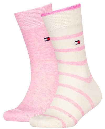 Tommy Hilfiger kids 2P sokken breton stripe roze & wit