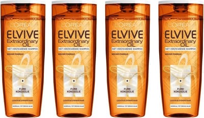 Elvive Shampoo - Extraordinairy Oil Fijne Kokosolie - 4 x 250 ml