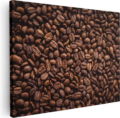 Artaza Canvas Schilderij Koffiebonen - 80x60 cm - Wanddecoratie Keuken - Muurdecoratie Koffie - Stilleven Schilderijen Op Canvas