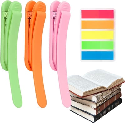 Automatische Siliconen Boekenleggers voor Kinderen - Kleurige Bladwijzers voor Boeken, Lezen en Schoolgebruik (Groen, Roze, Oranje)