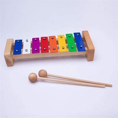 Xylofoon Percussie-instrument - Klokkenspel Muziekinstrument - Muziek Leren Spelen - 8-Tons Aluminium Plaat - 25.7 cm - Kleurrijk