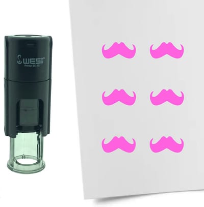 CombiCraft Stempel Snor 10mm rond - roze inkt