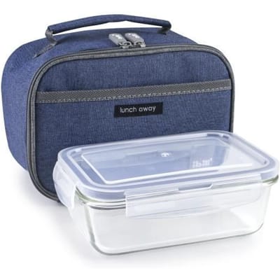 Lunchtrommel met accessoires Ibili 753401a Blauw Polyester Borosilicaatglas 21 x 13 x 14 cm