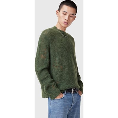 AllSaints Bleaker Crew Milo Green Taglia: XXL | Maglioni a maglia Outlet | Uomo | Verde