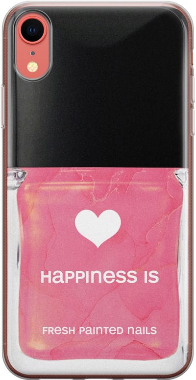 Leuke Telefoonhoesjes - Hoesje geschikt voor iPhone XR - Nagellak - Soft case - TPU - Print / Illustratie - Roze