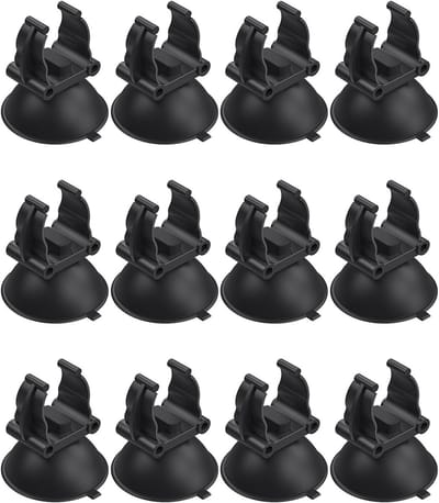 Aquarium Verwarmingsstaaf Bevestigingsclips met Zuignappen, Lichtgewicht Suction Cups voor Grote Aquaria, Set van 12 voor Betrouwbare Bevestiging