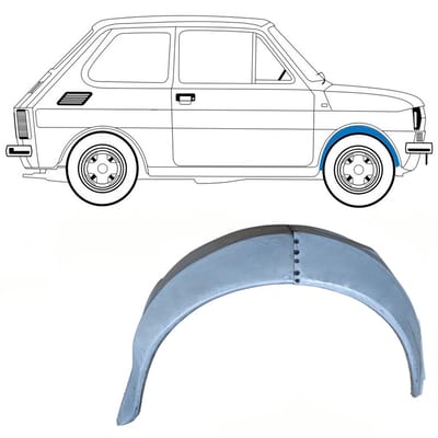 Binnen reparatiepaneel voorste spatbord voor Fiat 126p 1972-2000 / Rechts