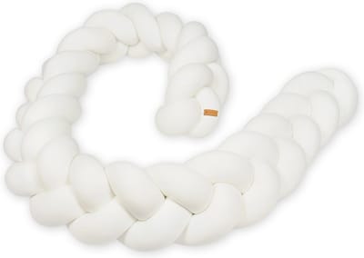 Bedomranding - bumper kussen - bedslang vlechtkussen - 3,5 meter - creme