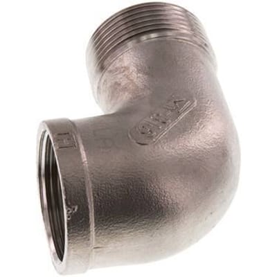 Rp 1 1/4'' x R 1 1/4'' F/M RVS L-Fitting 90graden 10 Bar