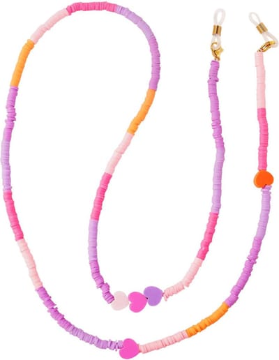 Yehwang Volwassenen - Roze hartjes zonnebrilkoord - Paars polymer clay