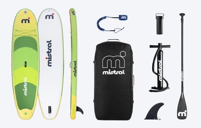 Mistral Verde 10'6 | Opblaasbare SUP Set | Allround Paddleboard | Malibu Design | Stabiel, Wendbaar SUP board | Makkelijk Mee te Nemen | Voor Recreatie en Toertochten