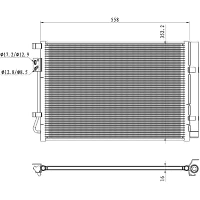 Condensator, airconditioning NRF 350492