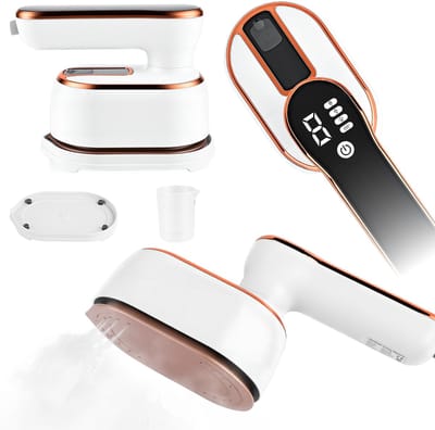 Dreamhigh® Mini Strijkijzer - Reisstrijkijzer - Inklapbaar - 1190W Draagbare Strijkmachines - Nieuw 100 ML Groot Waterreservoir - Sprayfunctie - LED Display en 4 Stoomniveaus - 15 Seconden Snel Opwarmen - Reisstrijkijzer Klein